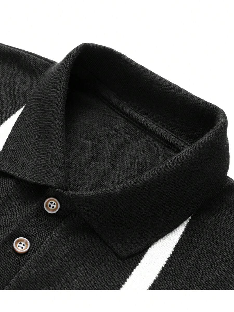 Chemise rayée légère en tricot à manches courtes, décontractée et tendance