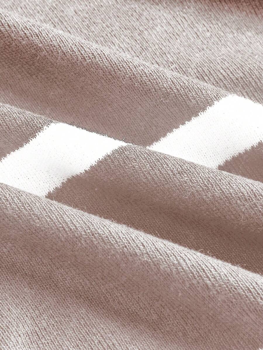 Chemise rayée légère en tricot à manches courtes, décontractée et tendance