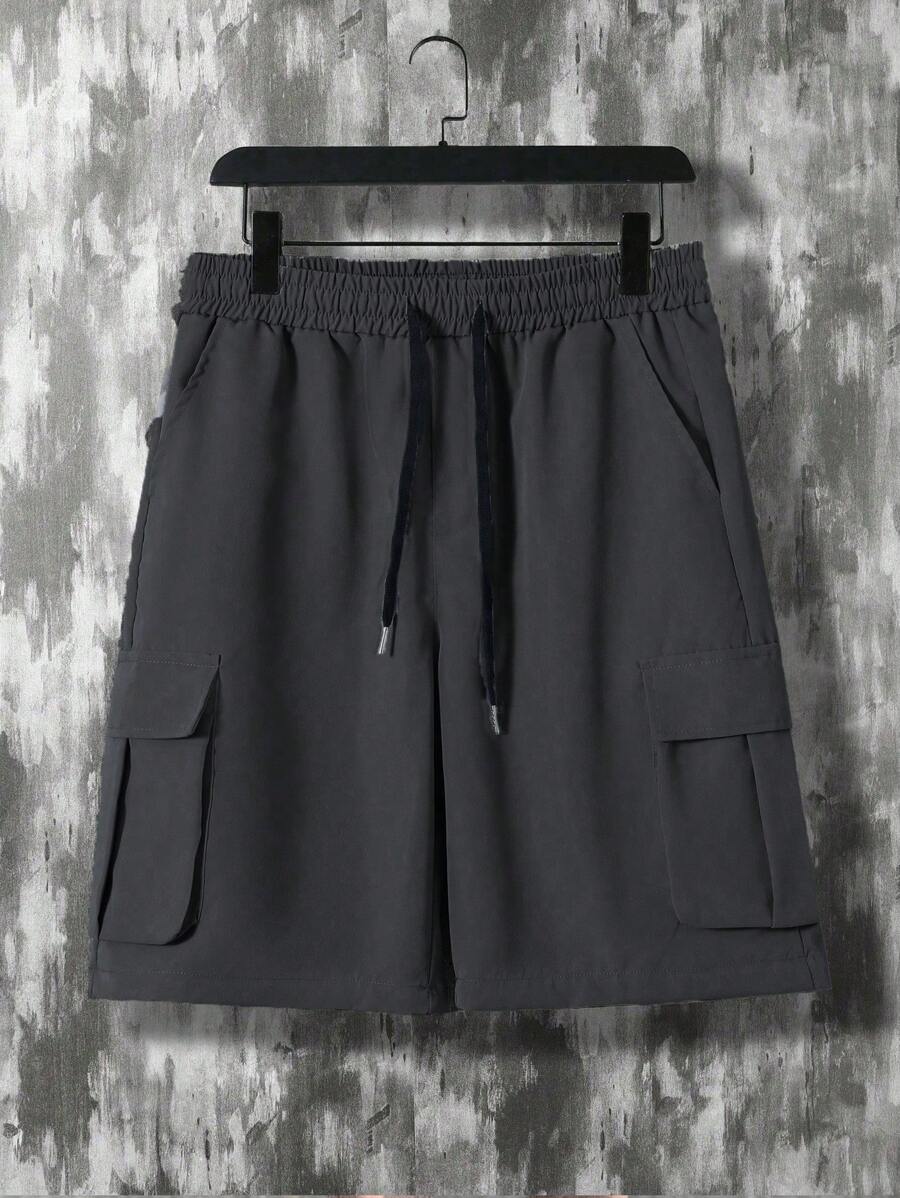 Deux ensemble utilitaire urbain chemise streetwear et short cargo
