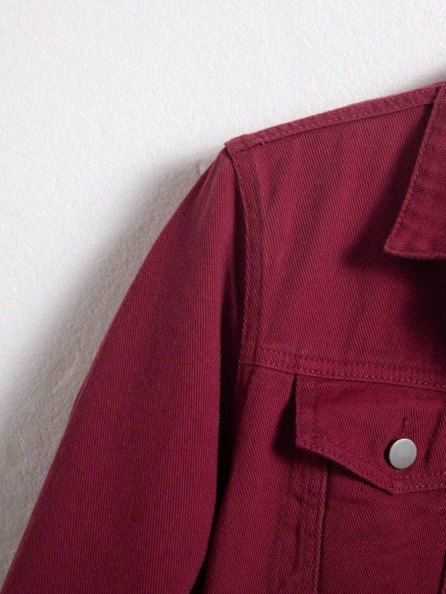 Chemise en jean décontractée unie avec poche à rabat pour homme