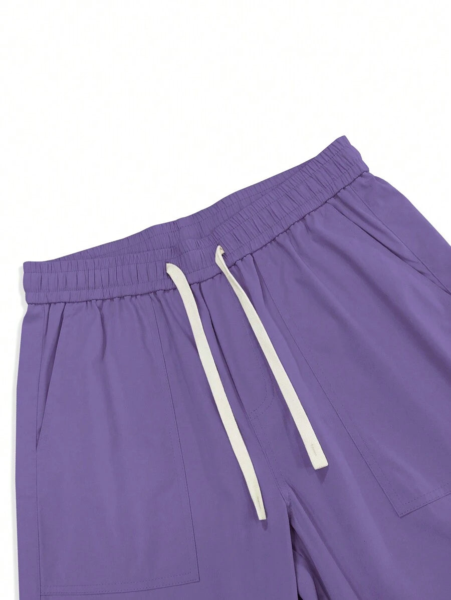 Pantalon cargo décontracté coupe ample avec rabat et poches utilitaires latérales