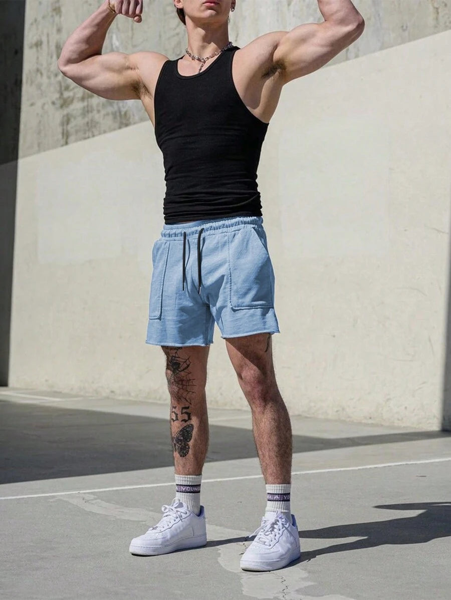 Short de sport pour homme avec cordon de serrage et poches pratiques
