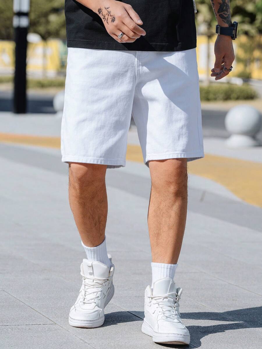 Bermuda large avec détails de boutons et de poches pour homme