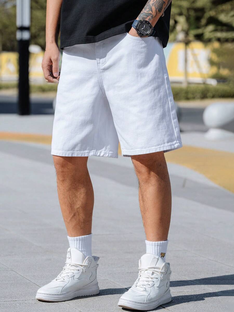 Bermuda large avec détails de boutons et de poches pour homme