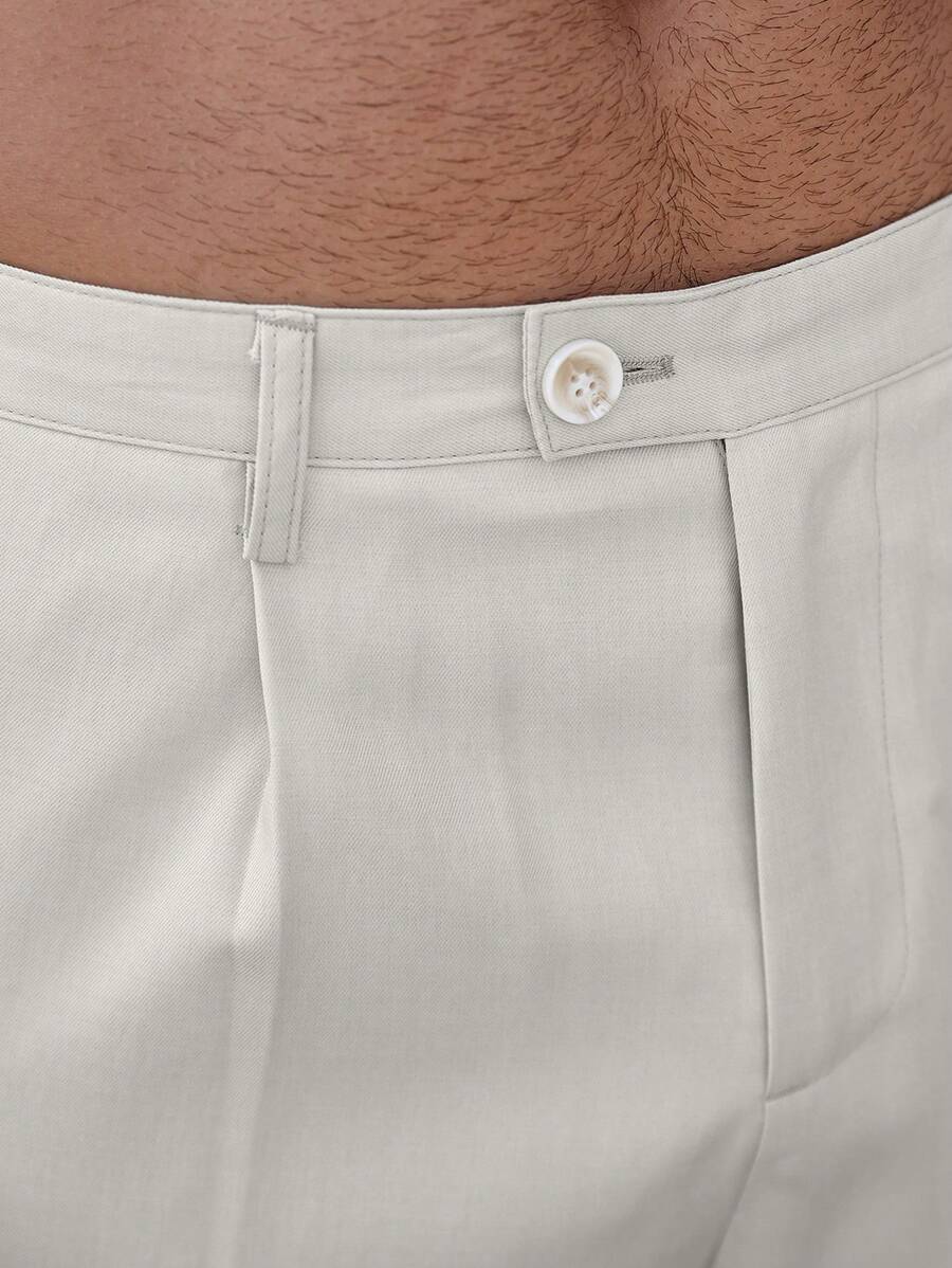 Bermuda coupe droite avec braguette boutonnée – Vêtements décontractés pour homme