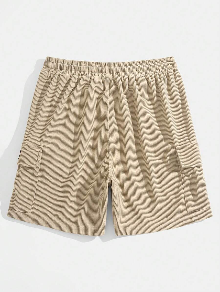 Short cargo en velours côtelé avec cordon de serrage pour homme – Utilitaire décontracté