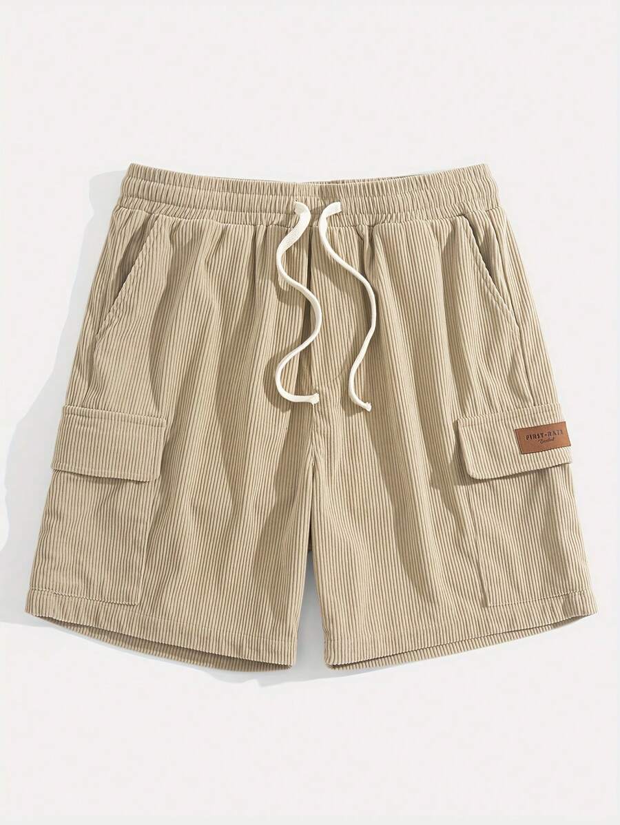 Short cargo en velours côtelé avec cordon de serrage pour homme – Utilitaire décontracté