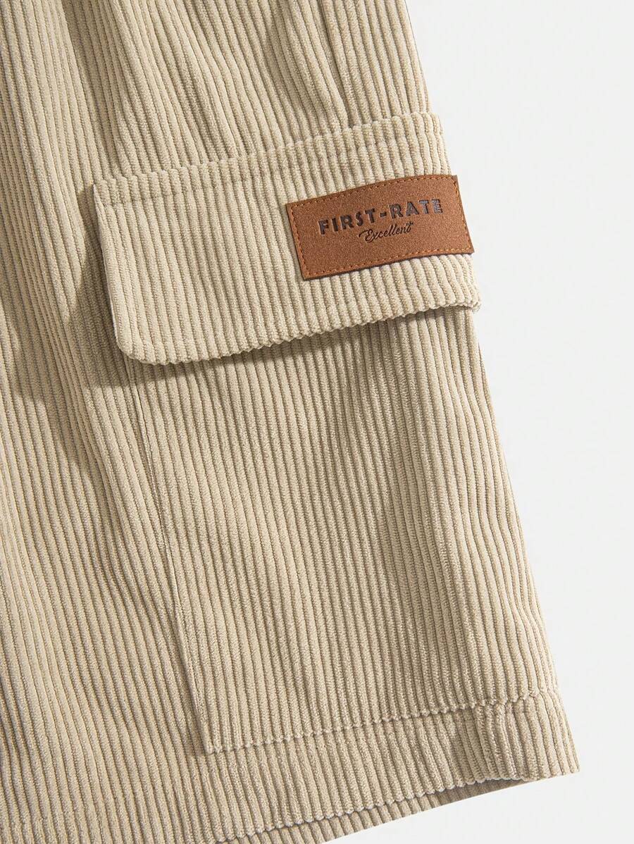 Short cargo en velours côtelé avec cordon de serrage pour homme – Utilitaire décontracté