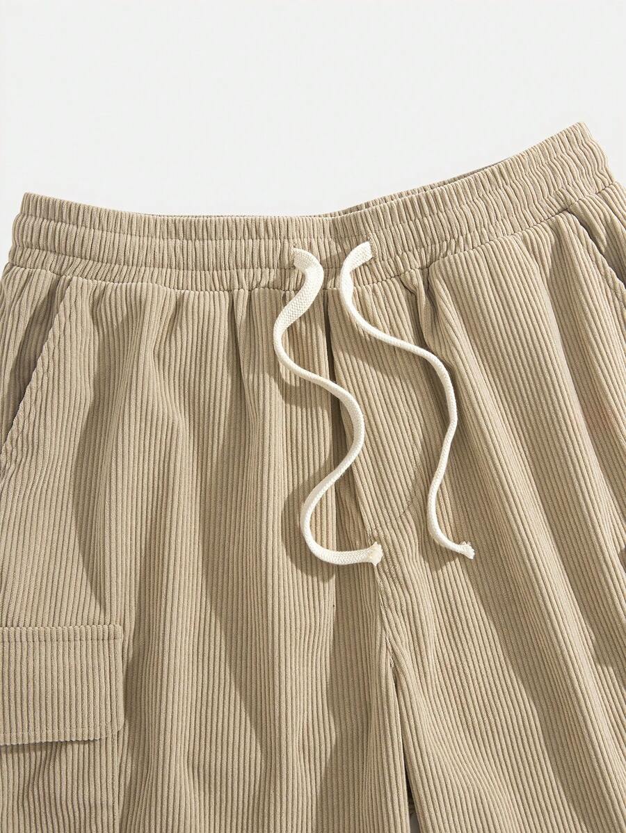 Short cargo en velours côtelé avec cordon de serrage pour homme – Utilitaire décontracté