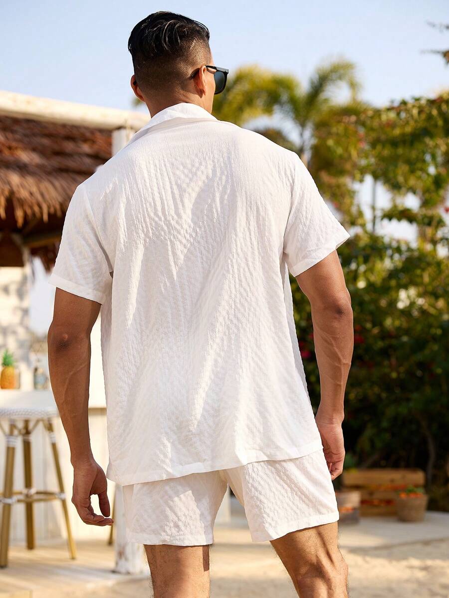 Décontracté et respirant deux ensembles pour homme, chemise et short
