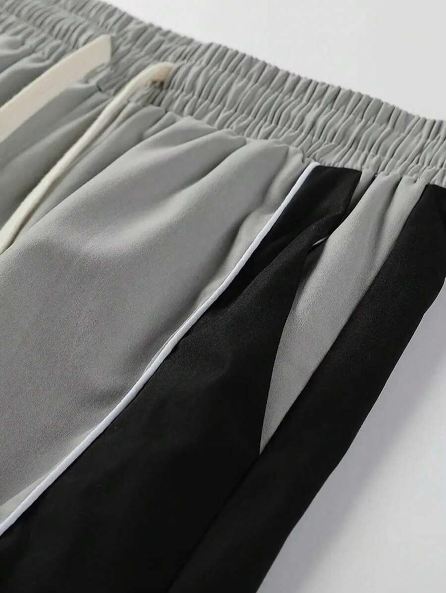 Pantalon de survêtement ample contrasté avec poches zippées – Streetwear homme