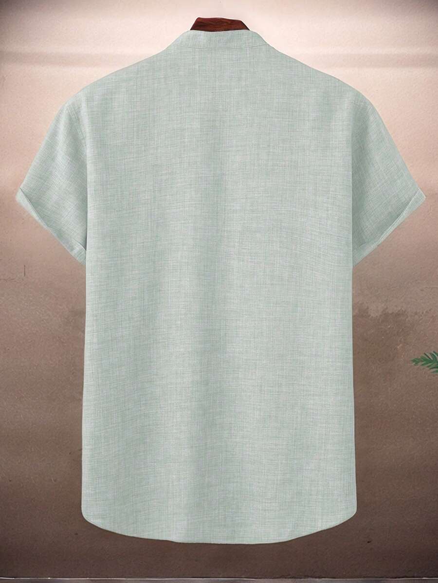 Chemise ample en lin avec poche – Streetwear léger pour homme