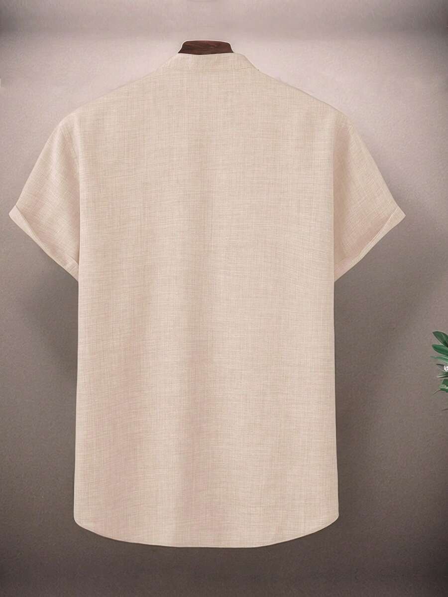 Chemise ample en lin avec poche – Streetwear léger pour homme