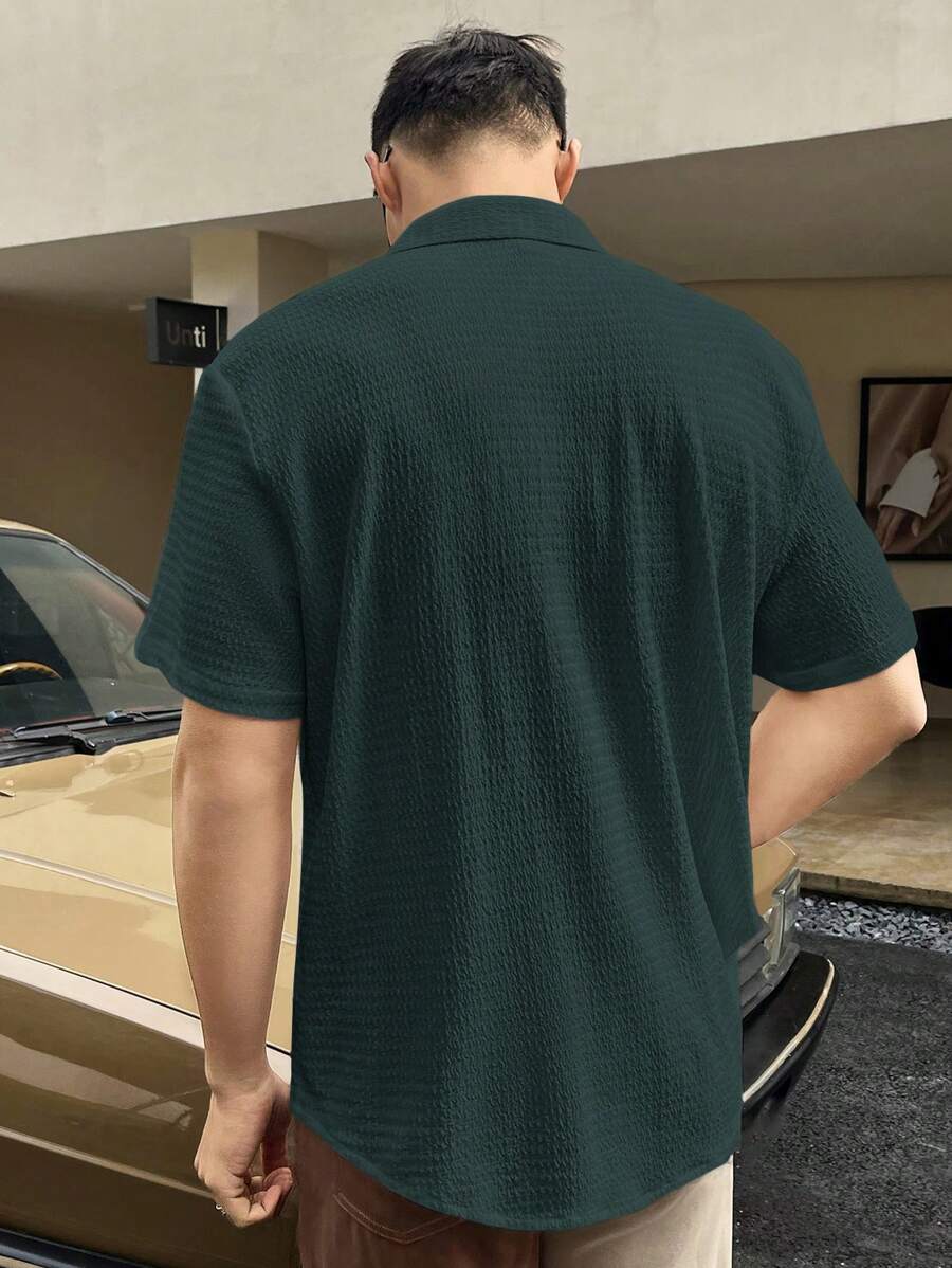 Chemise boutonnée à épaules tombantes coupe régulière pour homme