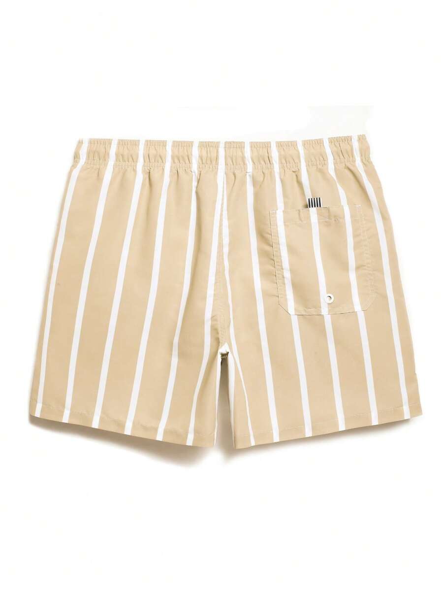 Short décontracté à rayures et taille élastique – Short à séchage rapide pour homme