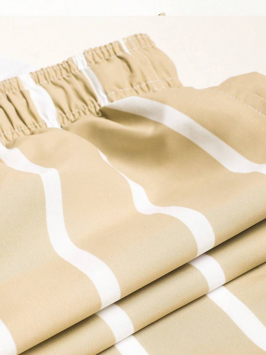 Short décontracté à rayures et taille élastique – Short à séchage rapide pour homme