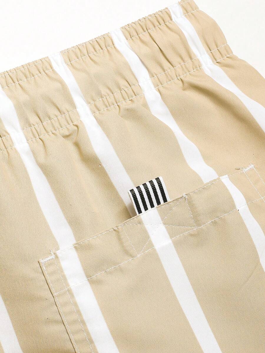 Short décontracté à rayures et taille élastique – Short à séchage rapide pour homme