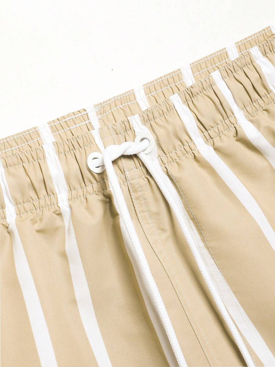 Short décontracté à rayures et taille élastique – Short à séchage rapide pour homme