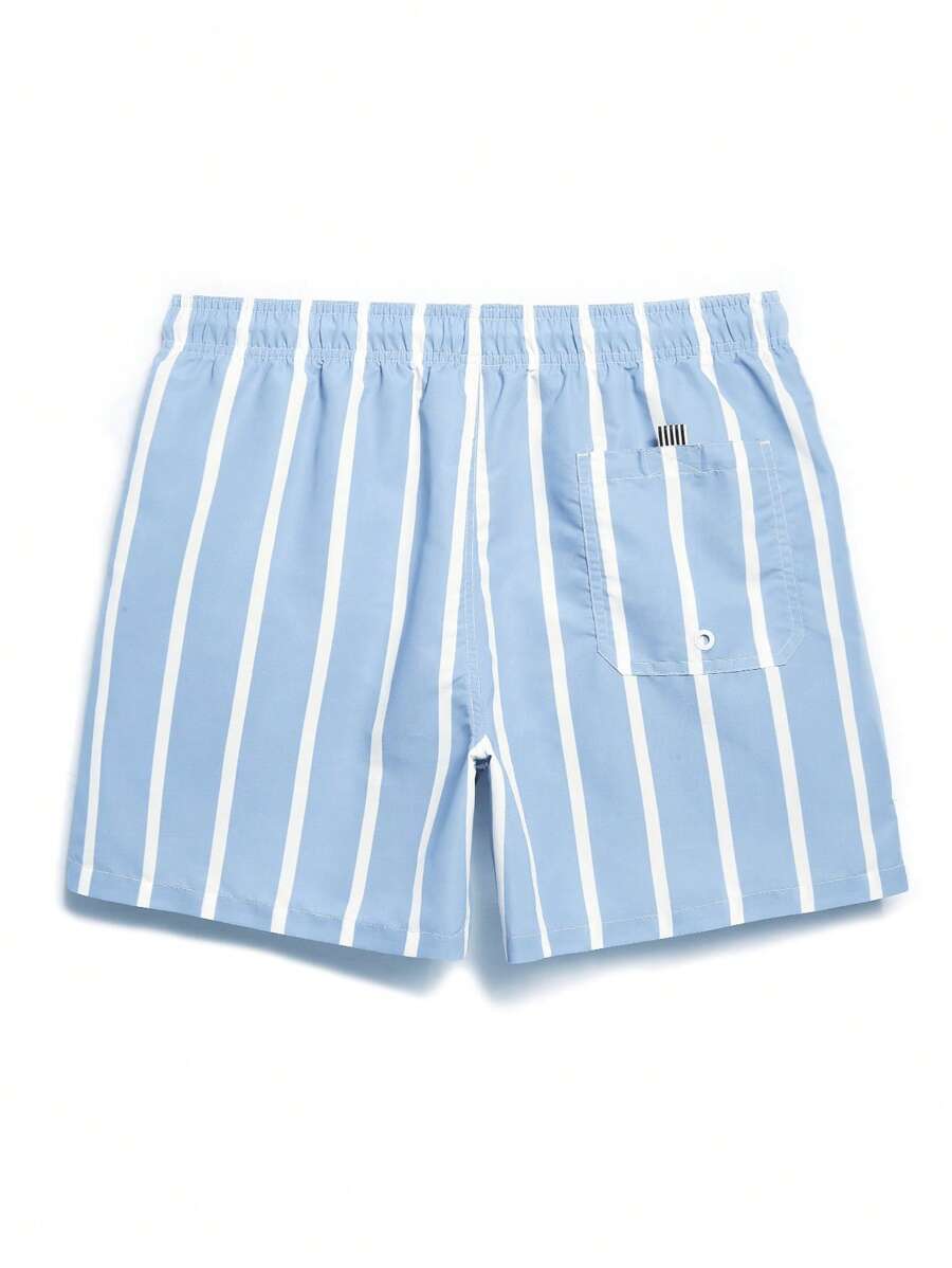 Short décontracté à rayures et taille élastique – Short à séchage rapide pour homme