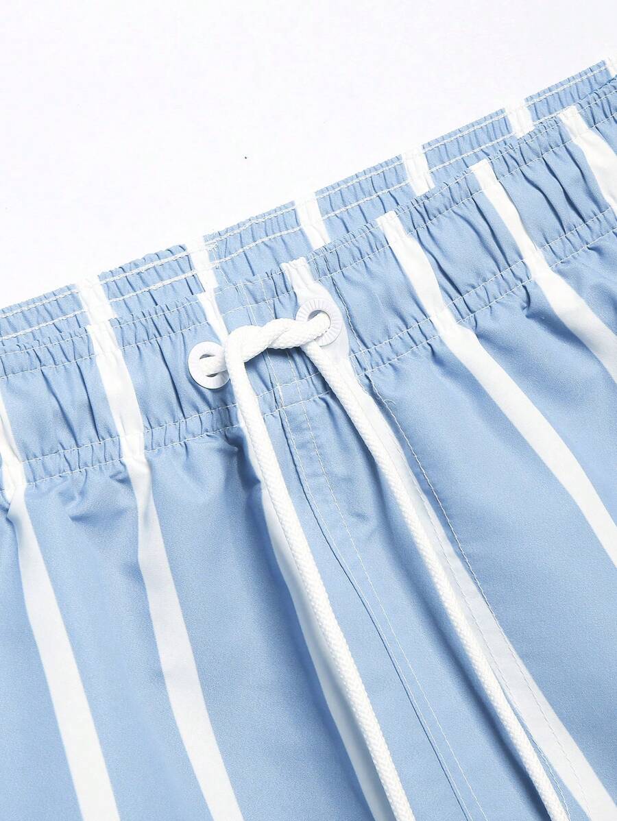Short décontracté à rayures et taille élastique – Short à séchage rapide pour homme