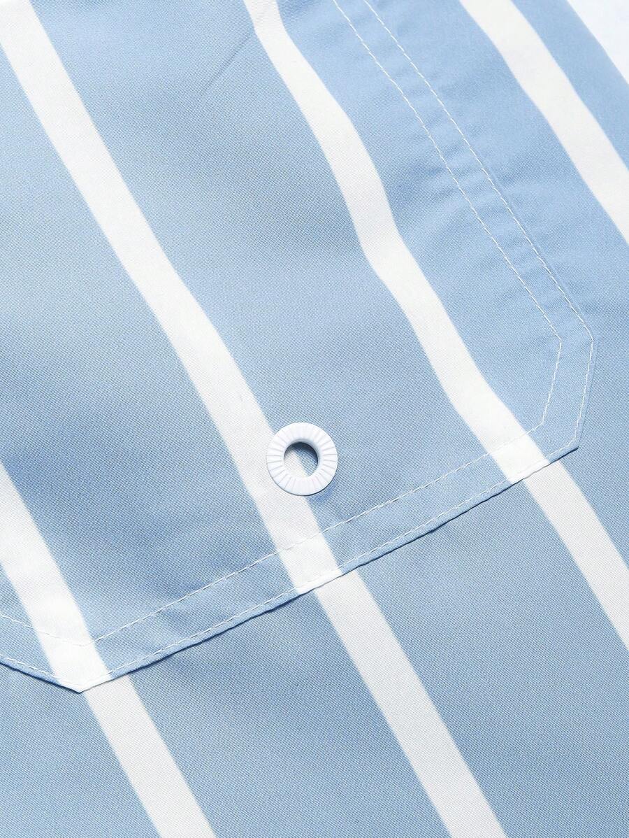 Short décontracté à rayures et taille élastique – Short à séchage rapide pour homme