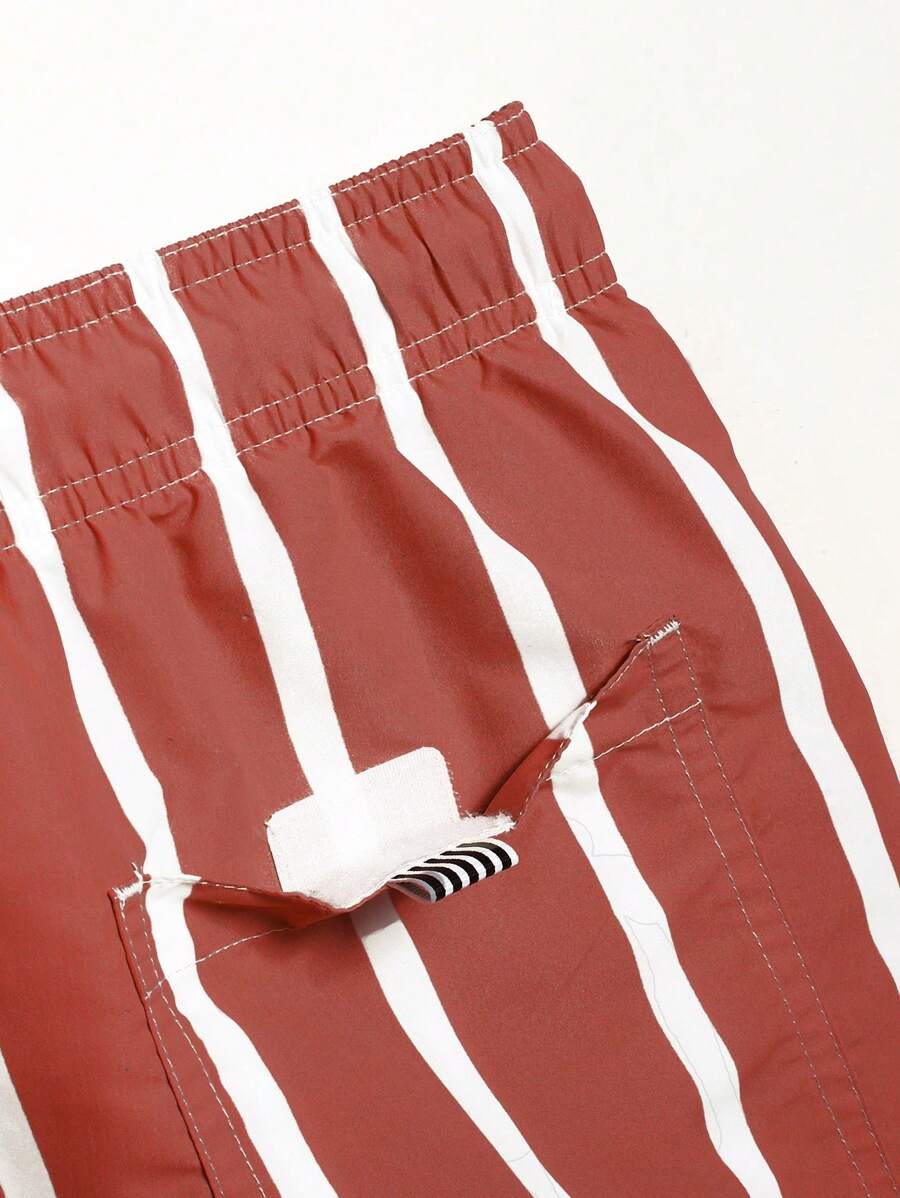 Short décontracté à rayures et taille élastique – Short à séchage rapide pour homme