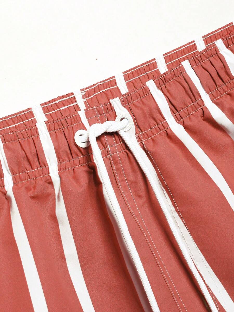 Short décontracté à rayures et taille élastique – Short à séchage rapide pour homme