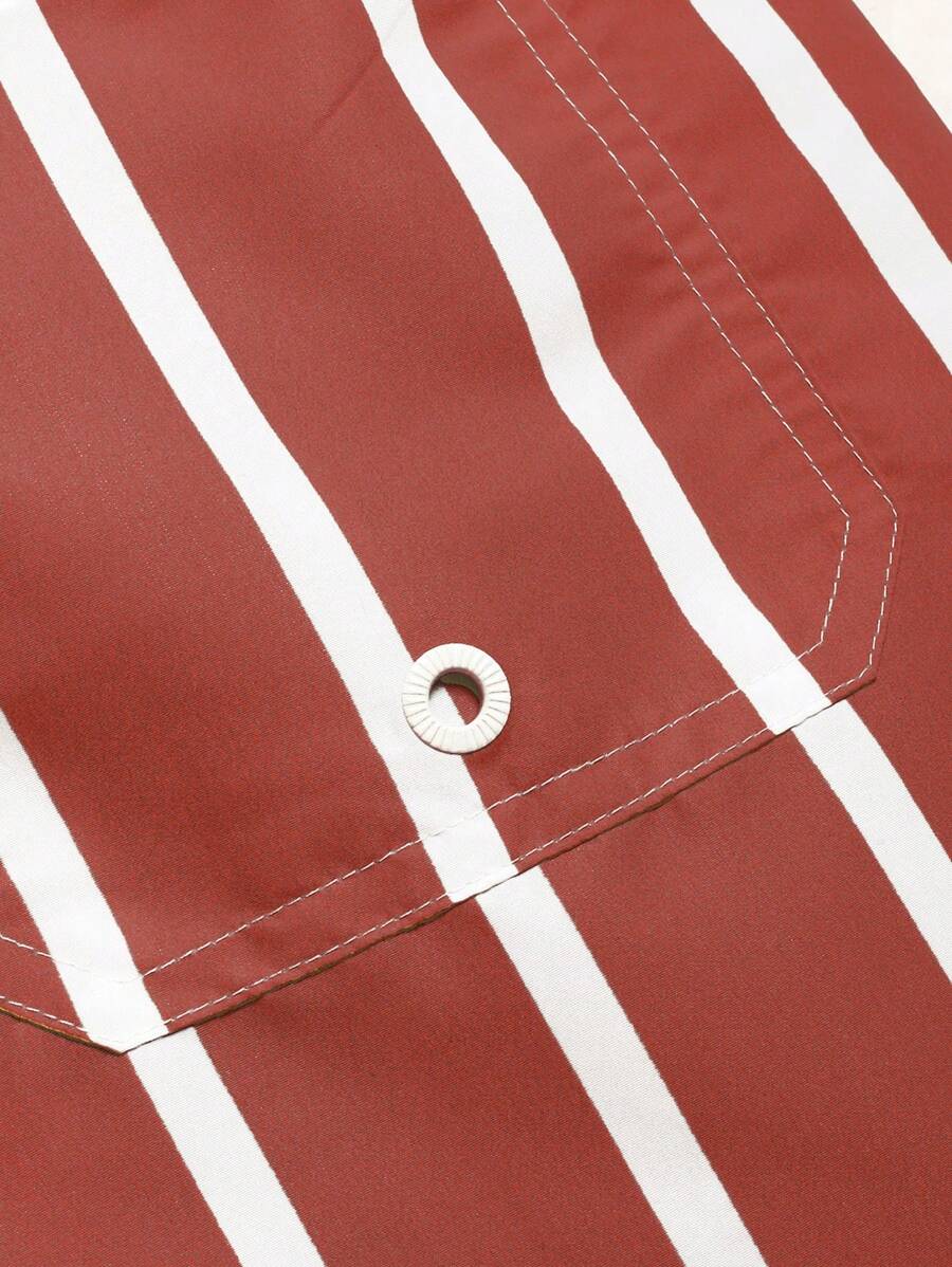 Short décontracté à rayures et taille élastique – Short à séchage rapide pour homme