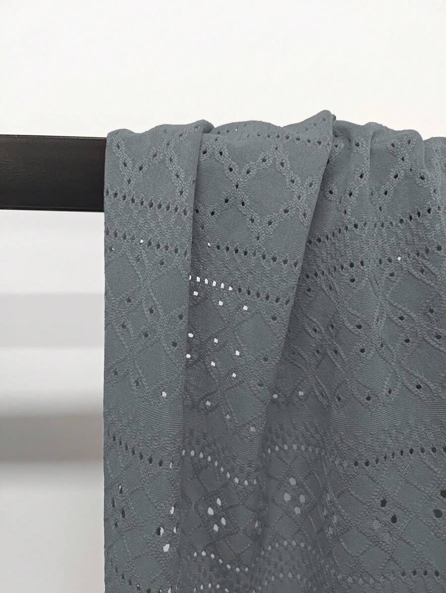 Chemise jacquard texturée au crochet pour homme - Tricot géométrique décontracté