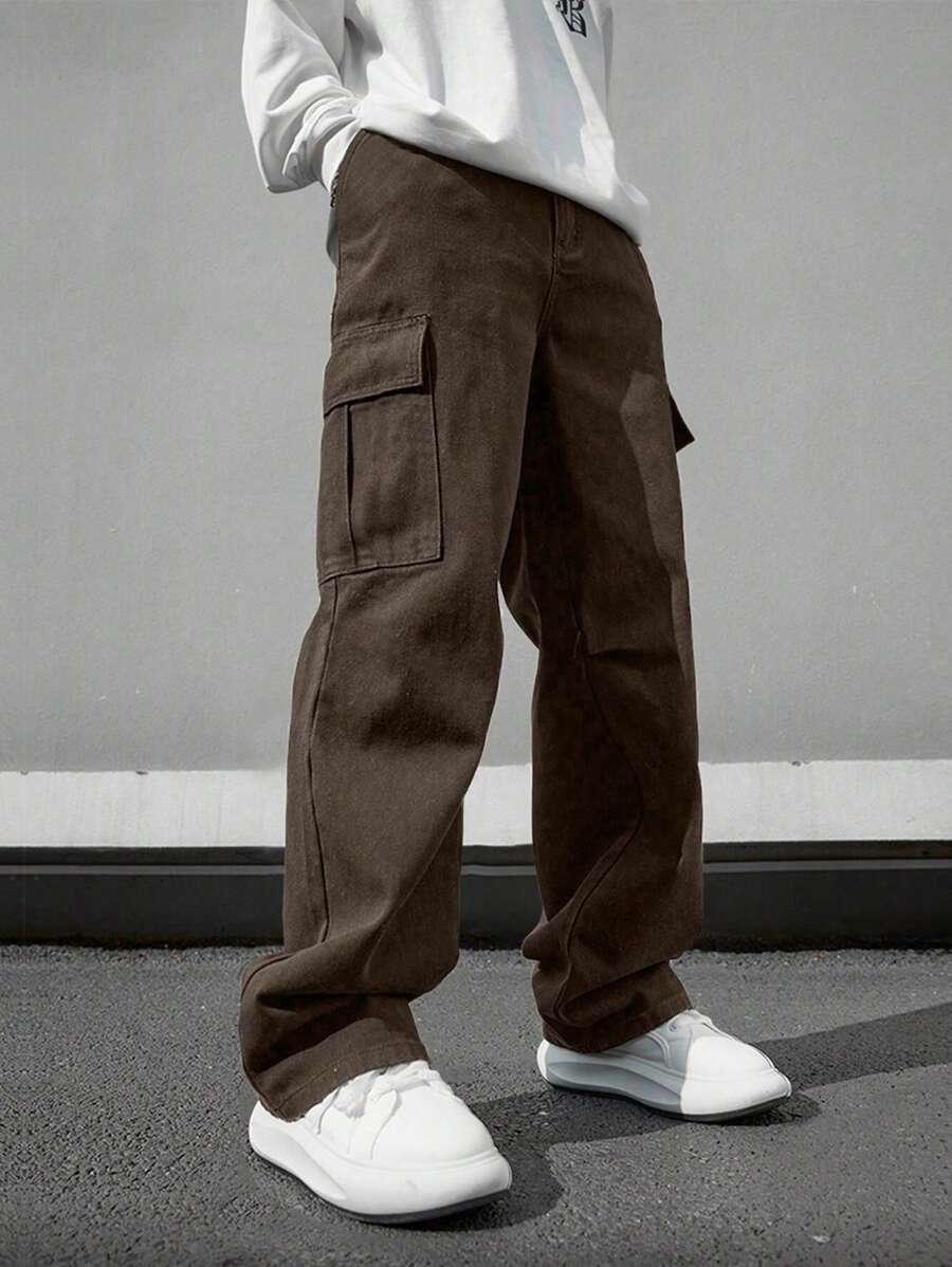 Pantalon cargo décontracté streetwear multi-poches pour homme