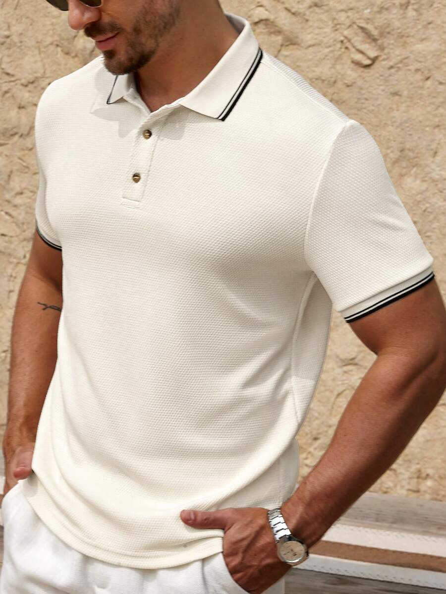 Polo uni à manches courtes - Mode décontractée pour homme en été