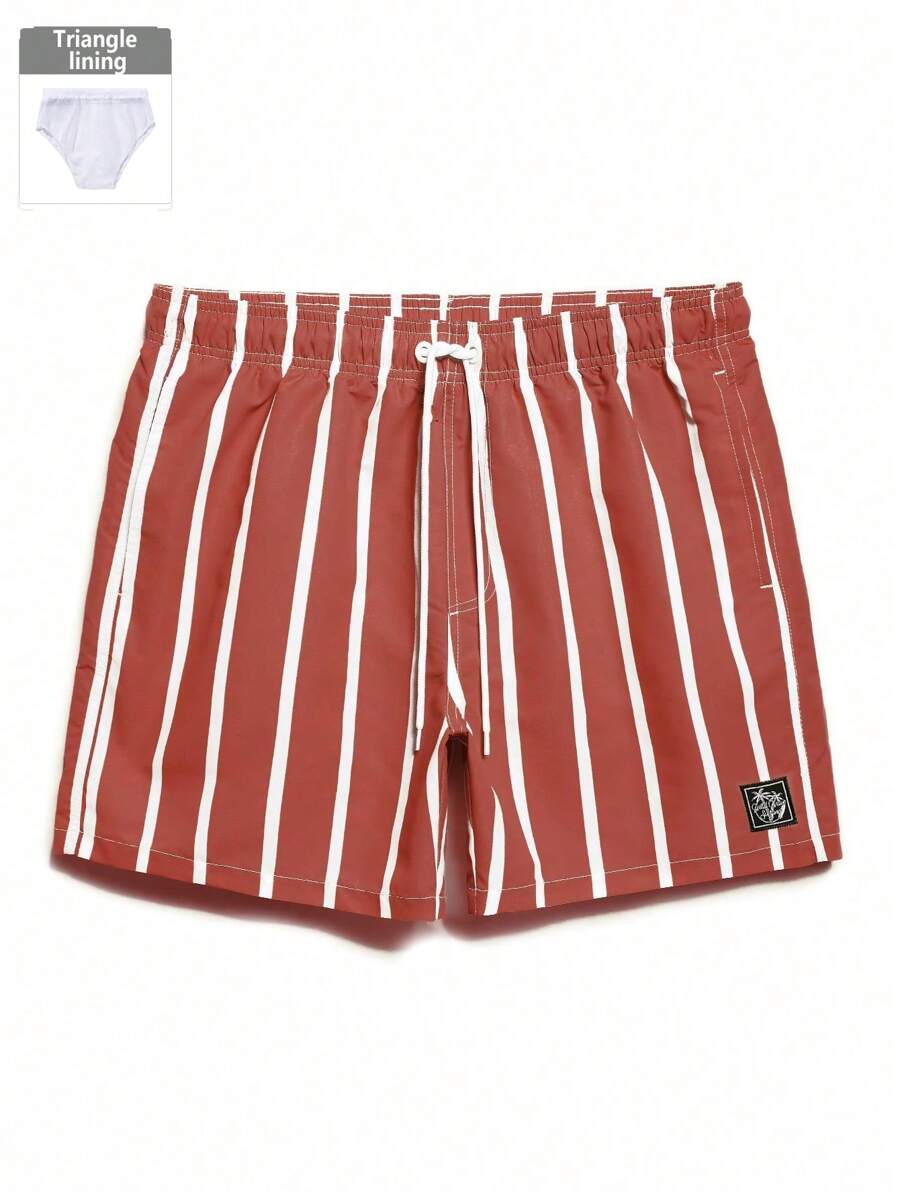 Short décontracté à rayures et taille élastique – Short à séchage rapide pour homme