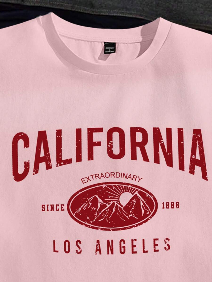 Chemise décontractée sans manches imprimée avec lettre graphique