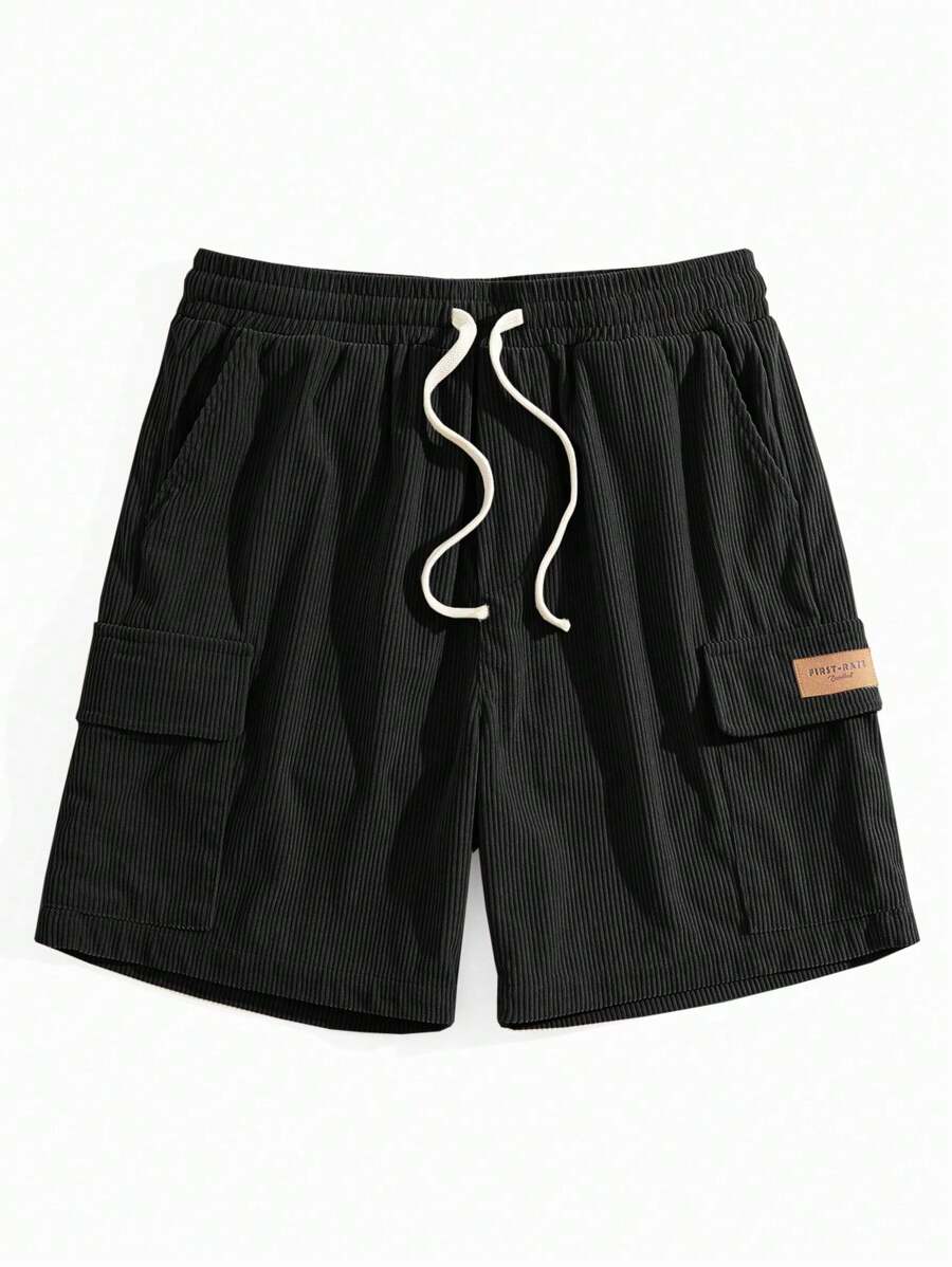 Short cargo en velours côtelé avec cordon de serrage pour homme – Utilitaire décontracté