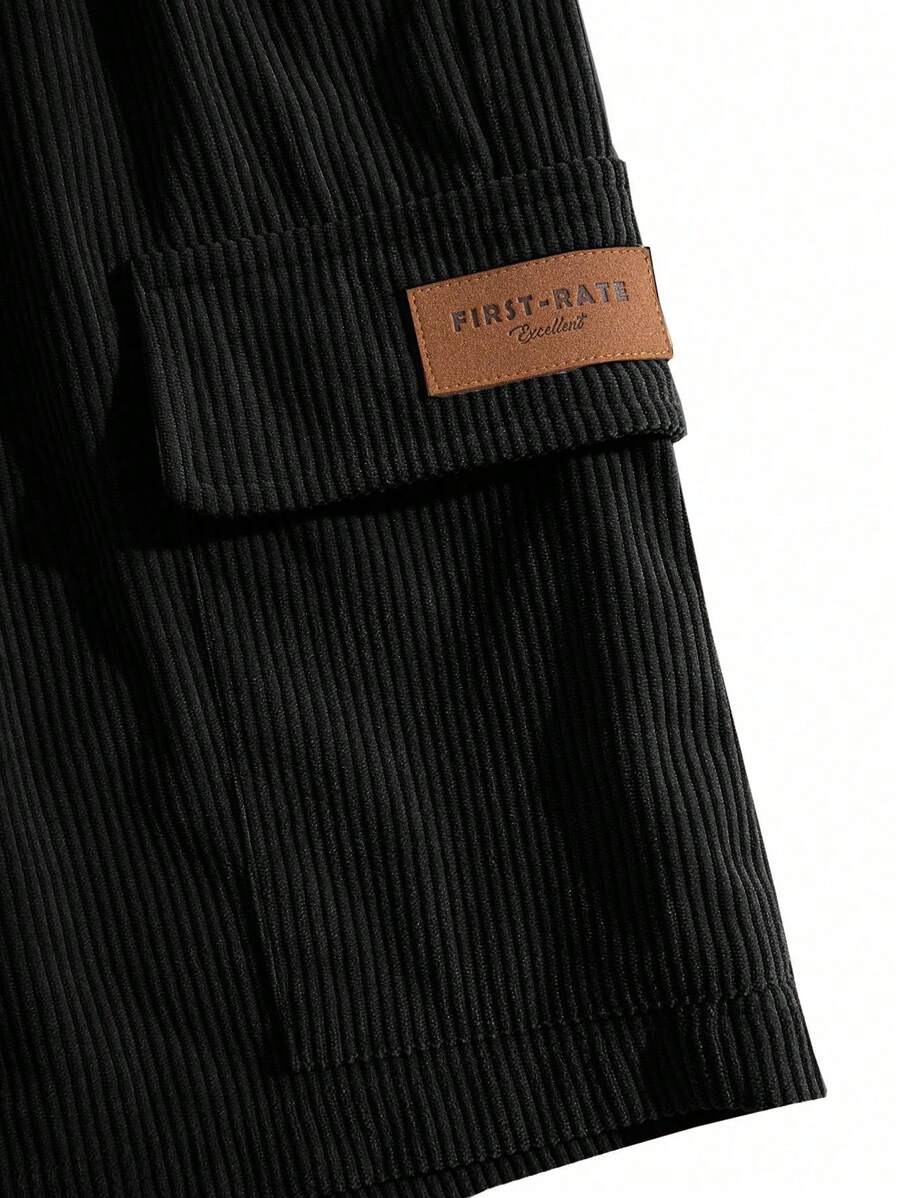 Short cargo en velours côtelé avec cordon de serrage pour homme – Utilitaire décontracté