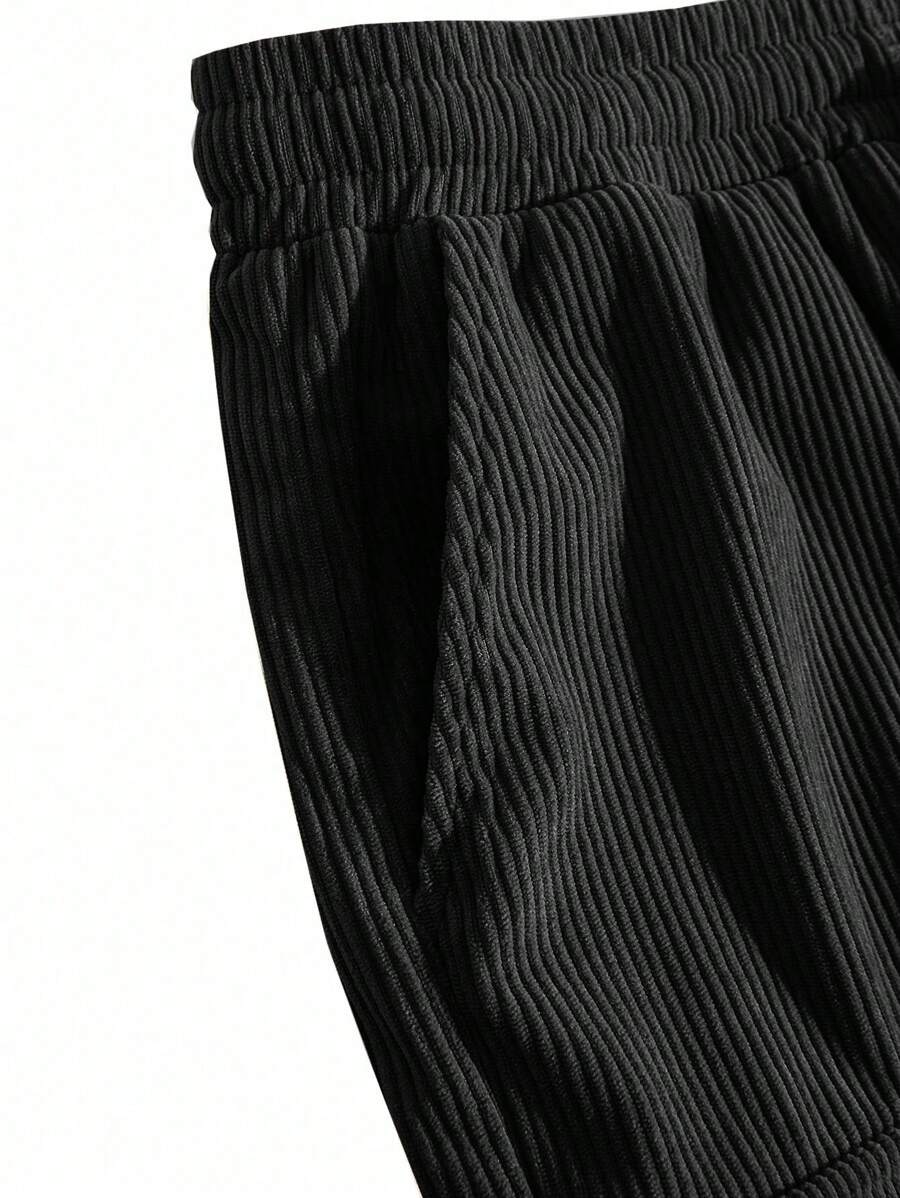 Short cargo en velours côtelé avec cordon de serrage pour homme – Utilitaire décontracté
