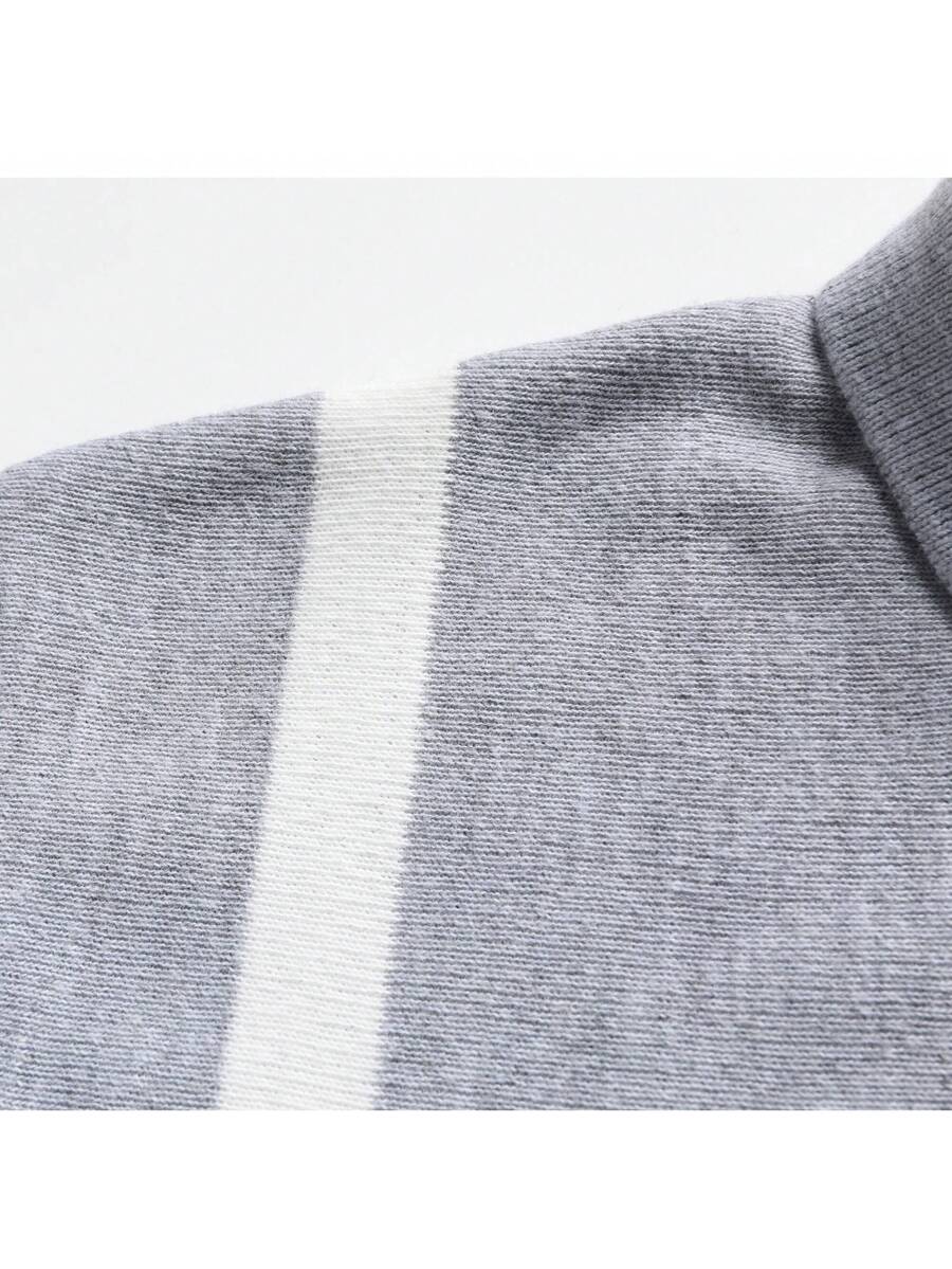 Chemise rayée légère en tricot à manches courtes, décontractée et tendance
