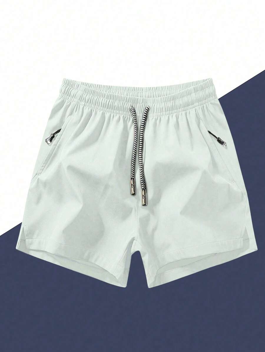 Shorts de sport taille élastique avec poches zippées et cordon