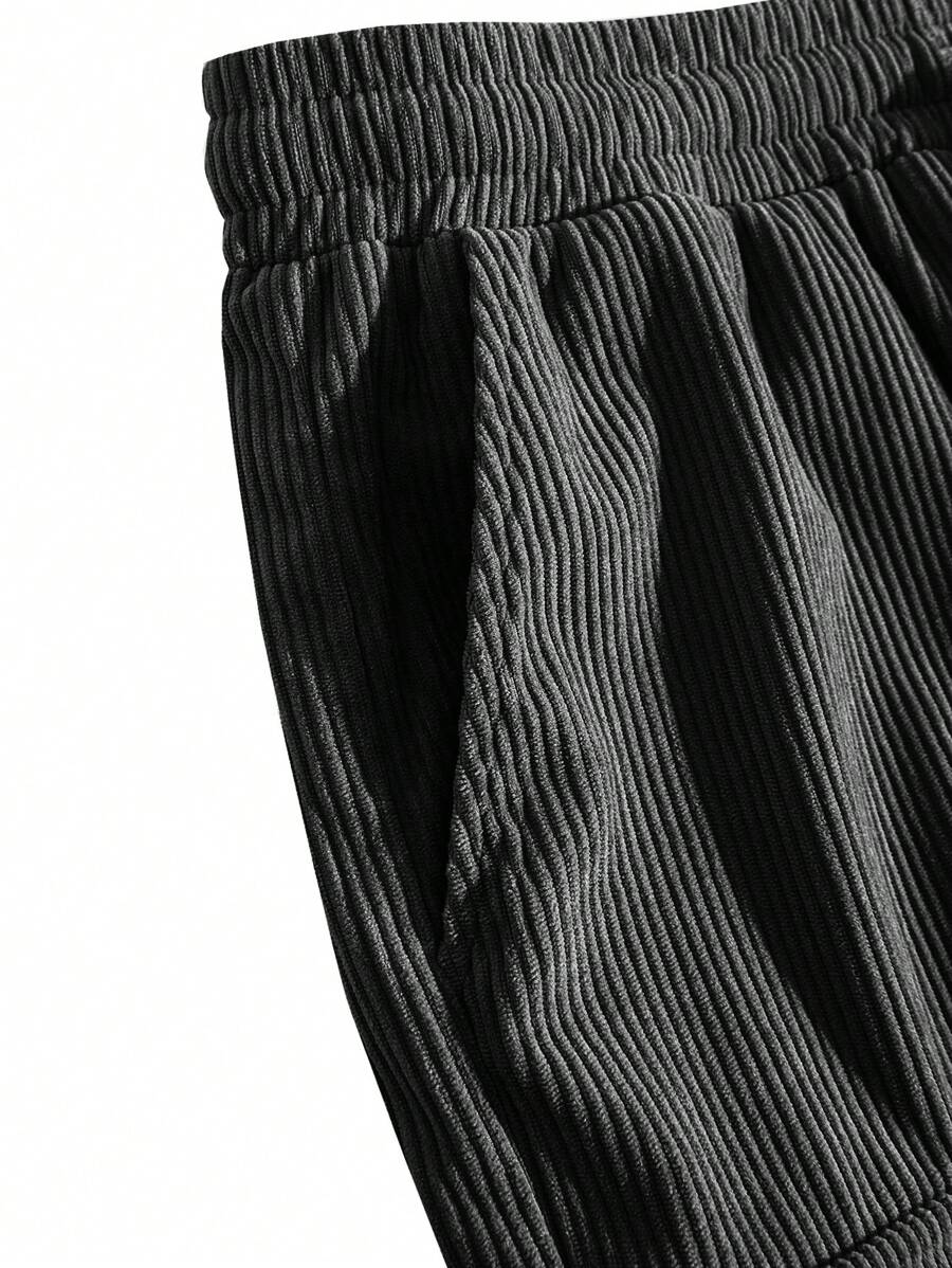 Short cargo en velours côtelé avec cordon de serrage pour homme – Utilitaire décontracté
