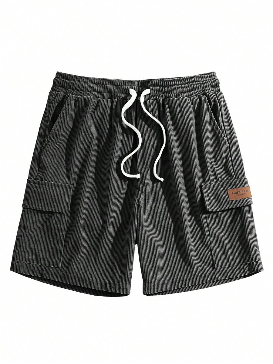 Short cargo en velours côtelé avec cordon de serrage pour homme – Utilitaire décontracté