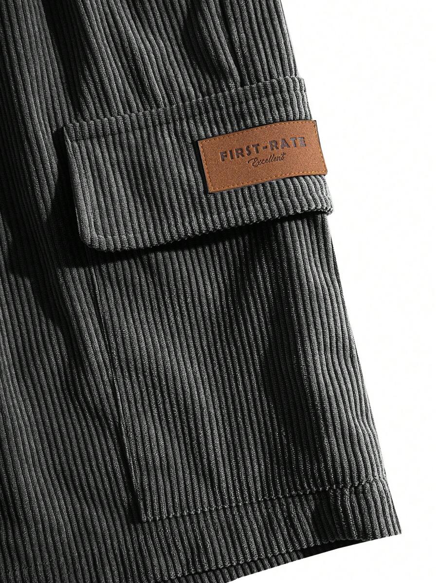 Short cargo en velours côtelé avec cordon de serrage pour homme – Utilitaire décontracté