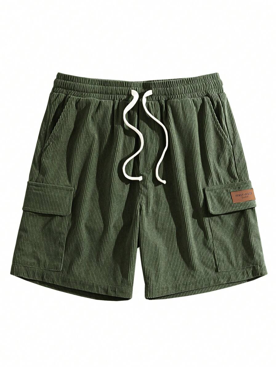 Short cargo en velours côtelé avec cordon de serrage pour homme – Utilitaire décontracté