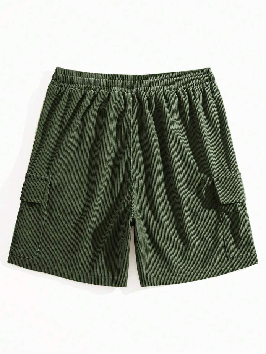 Short cargo en velours côtelé avec cordon de serrage pour homme – Utilitaire décontracté
