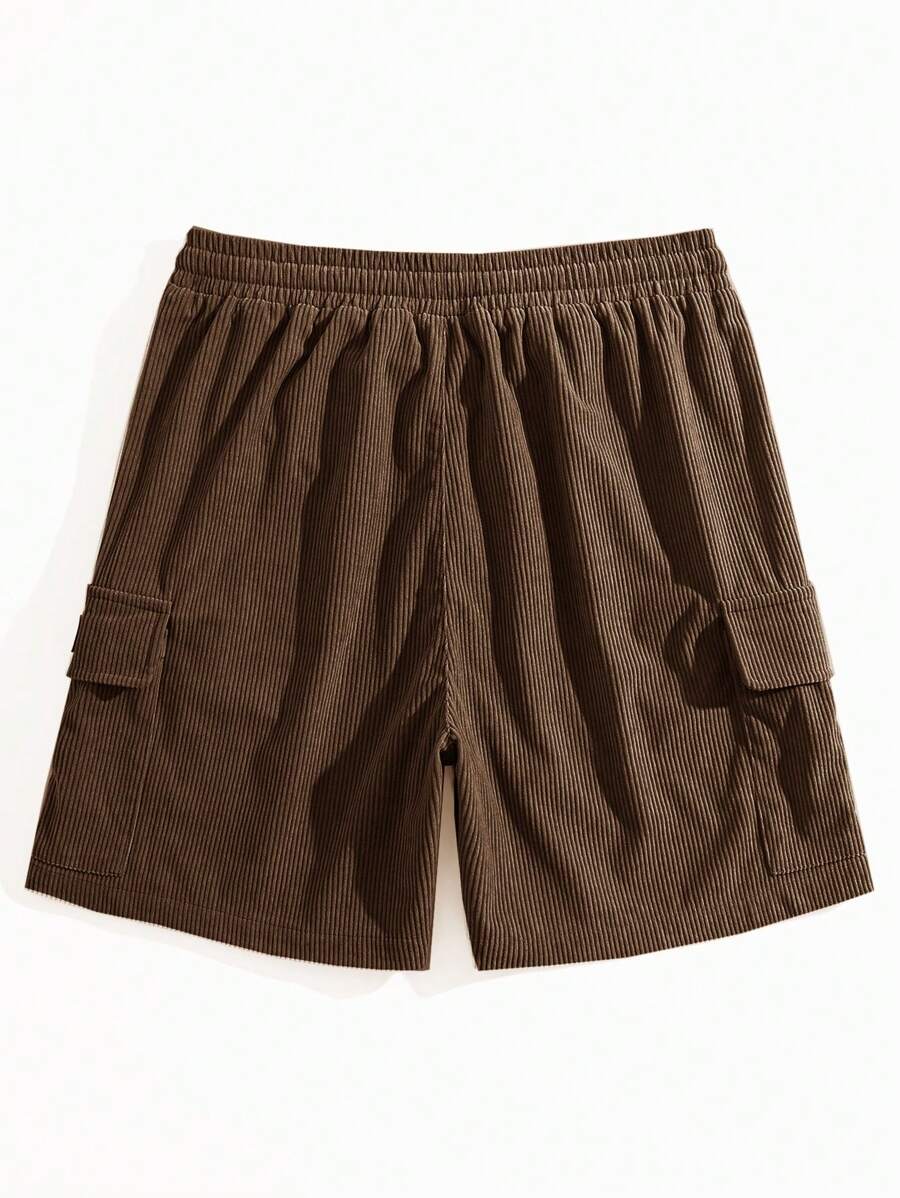 Short cargo en velours côtelé avec cordon de serrage pour homme – Utilitaire décontracté