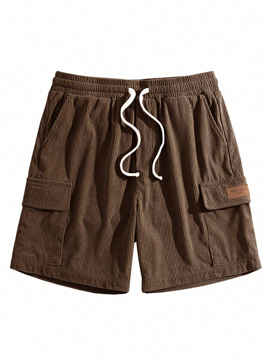 Short cargo en velours côtelé avec cordon de serrage pour homme – Utilitaire décontracté