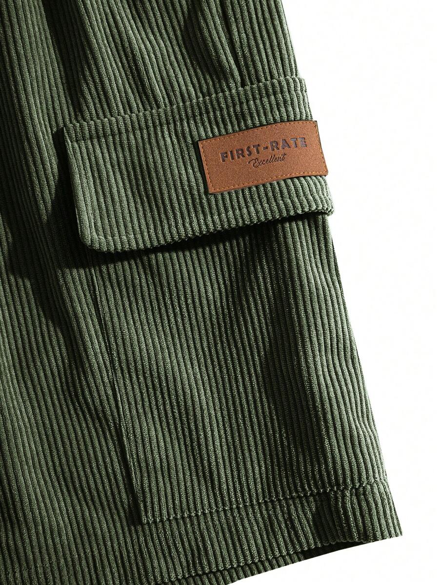 Short cargo en velours côtelé avec cordon de serrage pour homme – Utilitaire décontracté