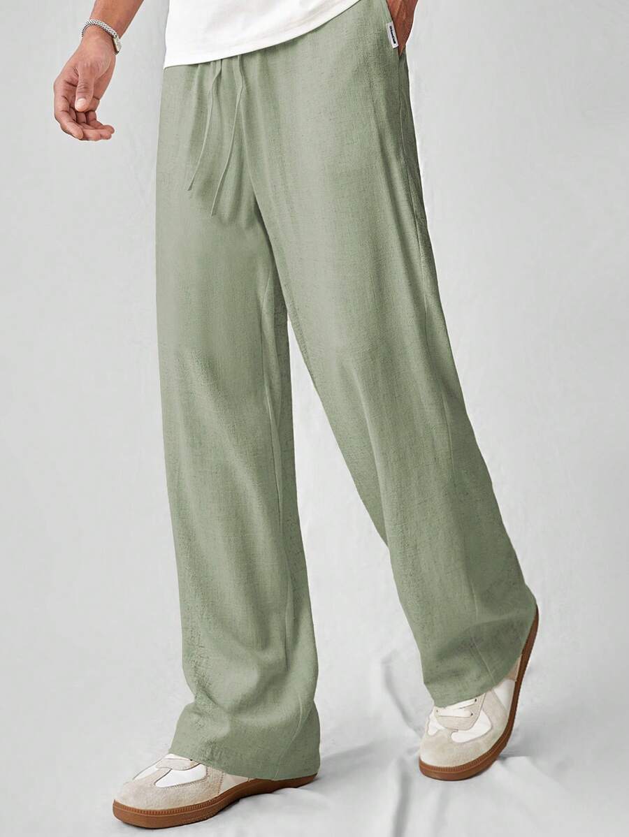 Pantalon de lin avec cordon de serrage pour homme – Tenue décontractée au quotidien