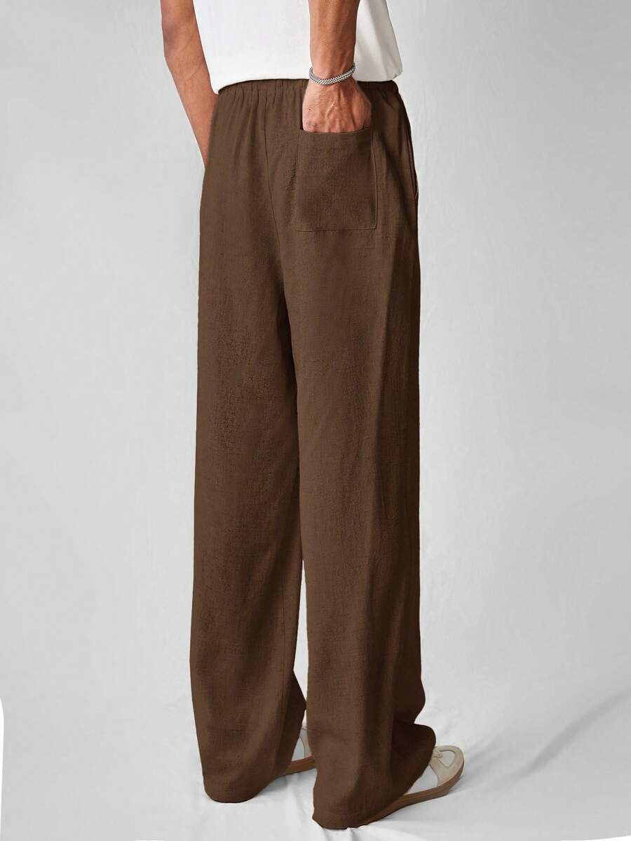 Pantalon de lin avec cordon de serrage pour homme – Tenue décontractée au quotidien