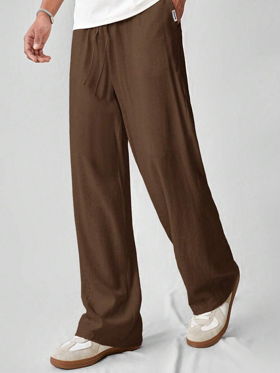 Pantalon de lin avec cordon de serrage pour homme – Tenue décontractée au quotidien