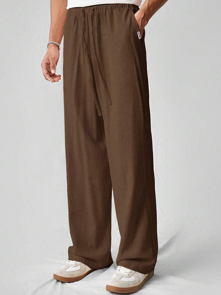 Pantalon de lin avec cordon de serrage pour homme – Tenue décontractée au quotidien